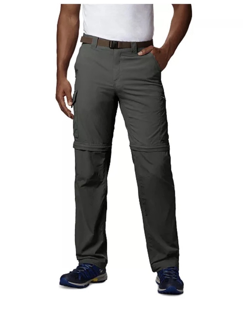 Columbia AM8004 Men's 36X30 Silver Ridge Convertible Hiking Pant Gravel $65